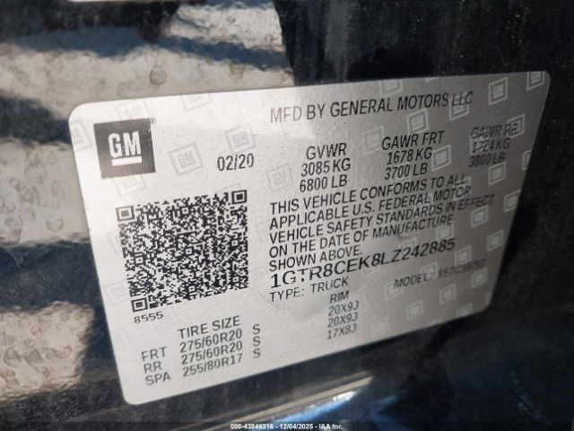 2020 GMC SIERRA 1500 1GTR8CEK8LZ242885 Photo 8