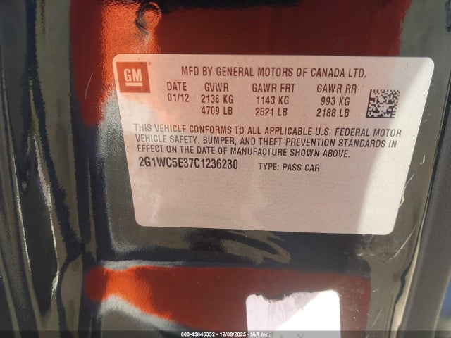 2012 CHEVROLET IMPALA 2G1WC5E37C1236230 Photo 8