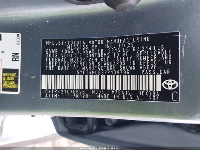 Toyota Corolla Xse 2023 5YFT4MCE3PP139796 Image 9