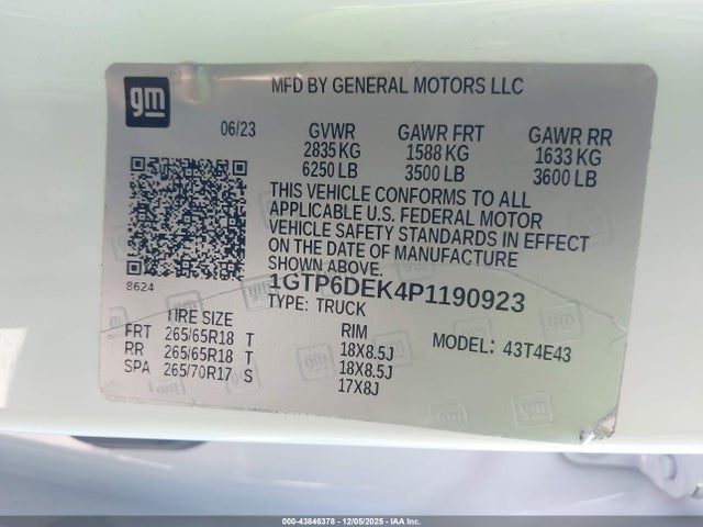 1GTP6DEK4P1190923 GMC Canyon 4wd Short Box At4