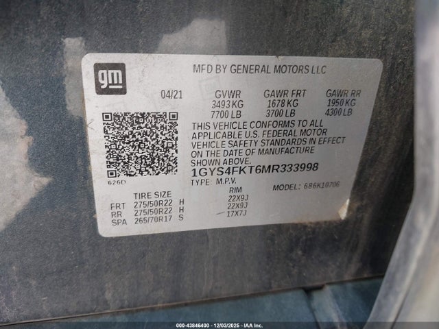 2021 CADILLAC ESCALADE 1GYS4FKT6MR333998 Photo 8