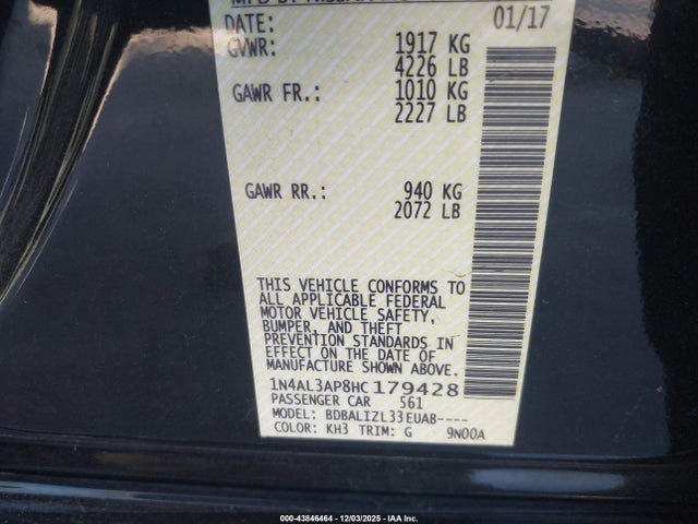 1N4AL3AP8HC179428 Nissan Altima 2.5 Sv