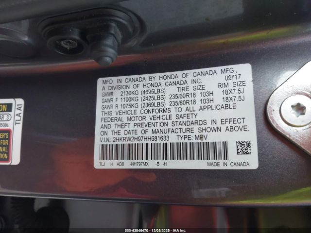2017 HONDA CR-V 2HKRW2H97HH681633 Photo 8