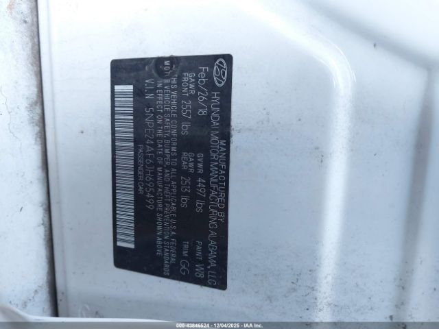 2018 HYUNDAI SONATA 5NPE24AF6JH695499 Photo 8