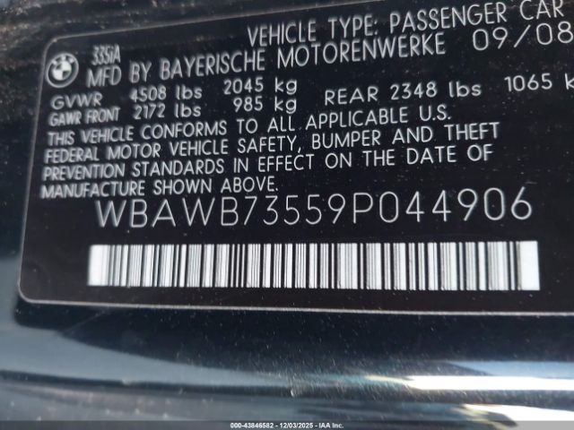 2009 BMW 335I WBAWB73559P044906 Photo 8