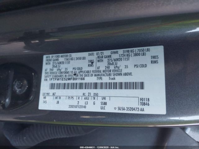 2021 FORD F-150 1FTFW1E52MFB91166 Photo 8