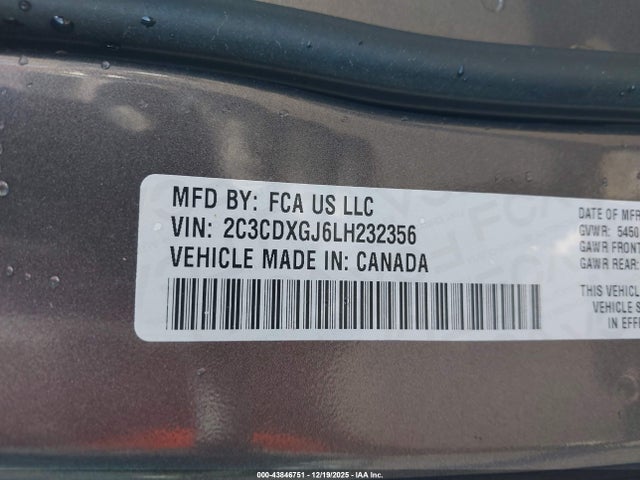 Aukcja sprzedaży 2020 Dodge Charger Scat Pack Rwd, vin: 2C3CDXGJ6LH232356, numer aukcji: 43846751