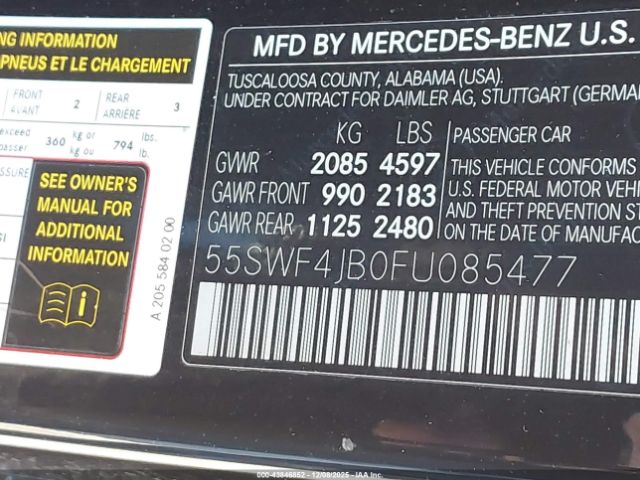 2015 MERCEDES-BENZ C 300 55SWF4JB0FU085477 Photo 8