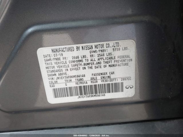 2019 INFINITI Q50 JN1EV7AR9KM594146 Photo 8