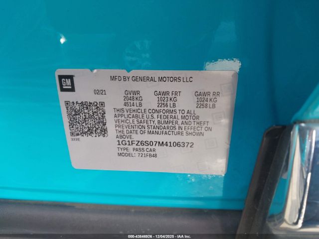 2021 CHEVROLET BOLT EV 1G1FZ6S07M4106372 Photo 8