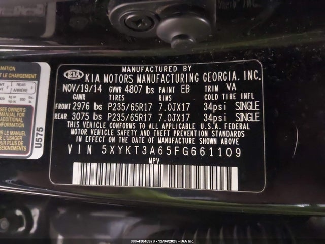 2015 KIA SORENTO 5XYKT3A65FG661109 Photo 8