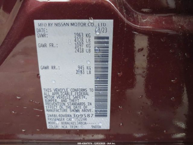 2024 NISSAN ALTIMA 1N4BL4DV8RN309587 Photo 8