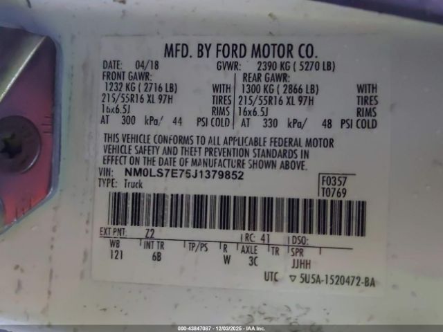 2018 FORD TRANSIT CONNECT NM0LS7E75J1379852 Photo 8