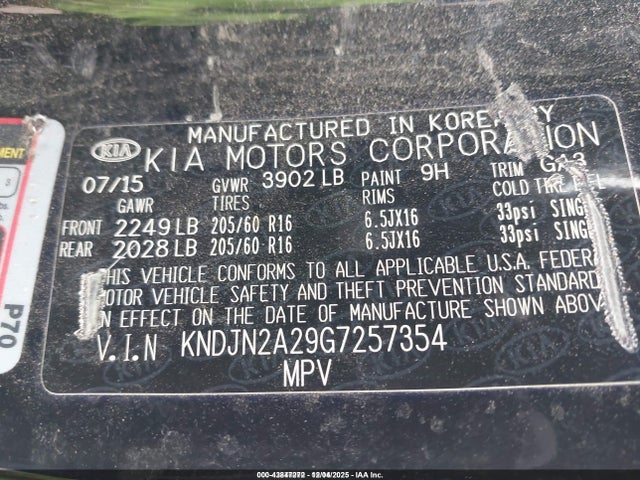 KIA Soul 2016 KNDJN2A29G7257354 Image 9