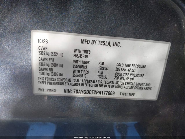 2023 TESLA MODEL Y 7SAYGDEE2PA177669 Photo 8