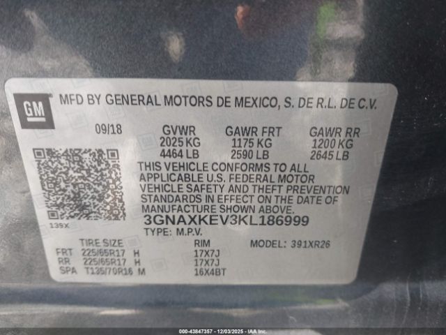 2019 CHEVROLET EQUINOX 3GNAXKEV3KL186999 Photo 8