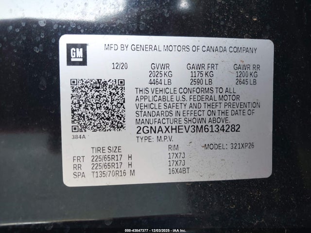 2021 CHEVROLET EQUINOX 2GNAXHEV3M6134282 Photo 8