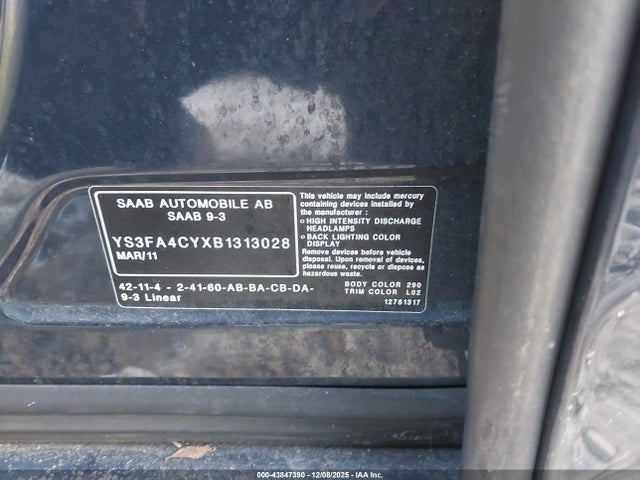 2011 SAAB 9-3 YS3FA4CYXB1313028 Photo 8