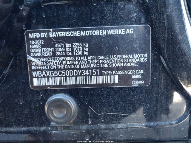 2013 BMW 528I WBAXG5C50DDY34151 Photo 8