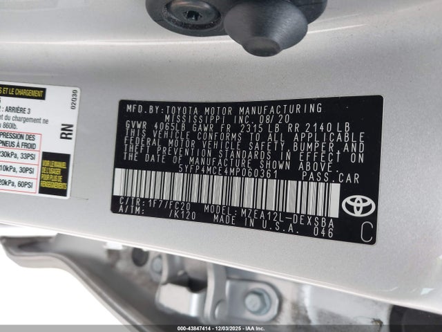 5YFP4MCE4MP060361 Toyota COROLLA SE