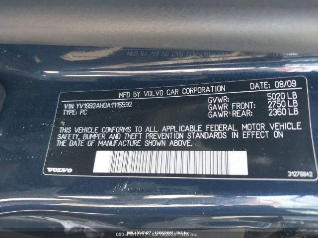 2010 VOLVO S80 YV1992AH0A1116592 Photo 8