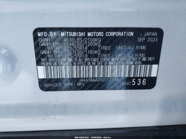 2024 MITSUBISHI ECLIPSE CROSS JA4ATWAA2RZ017794 Photo 8