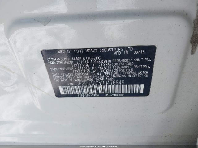 2017 SUBARU FORESTER JF2SJABC4HH476849 Photo 8