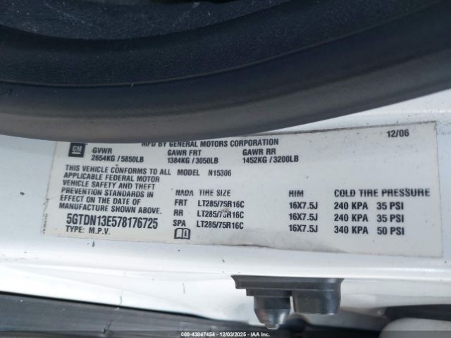 2007 HUMMER H3 SUV 5GTDN13E578176725 Photo 8