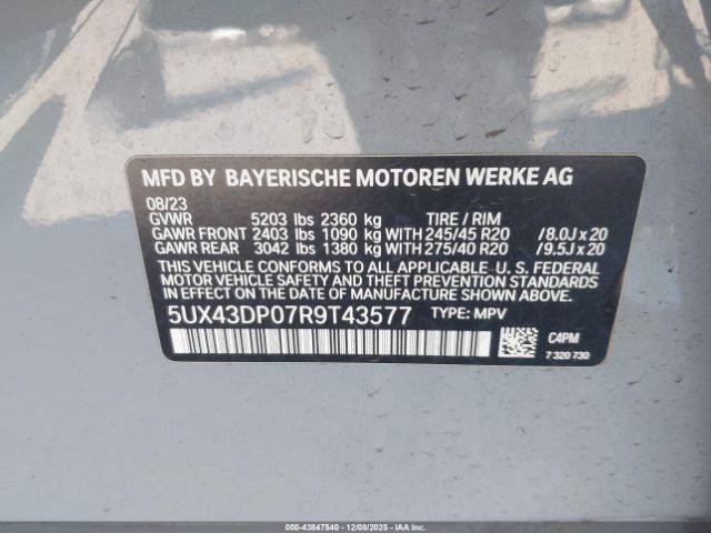 2024 BMW X3 5UX43DP07R9T43577 Photo 8