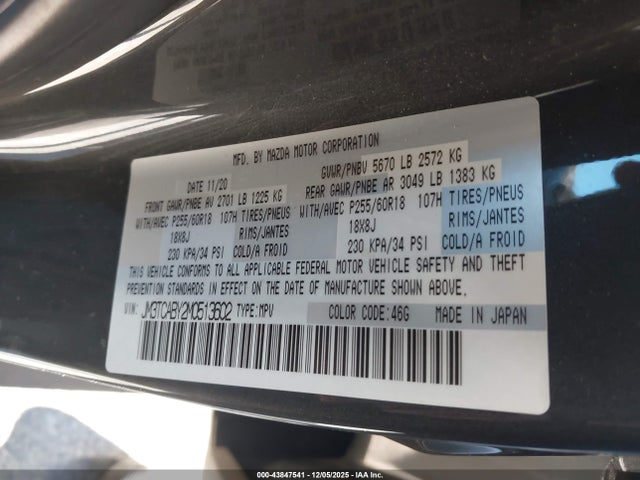 Mazda CX-9 SPORT 2021 JM3TCABY2M0513602 Image 9