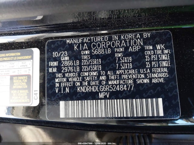 KNDRHDLG6R5248477 KIA Sorento Hybrid Ex
