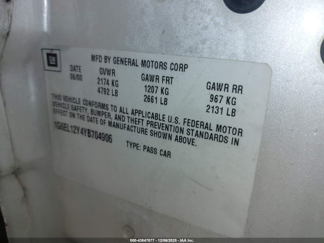 2000 CADILLAC ELDORADO 1G6EL12Y4YB704906 Photo 8