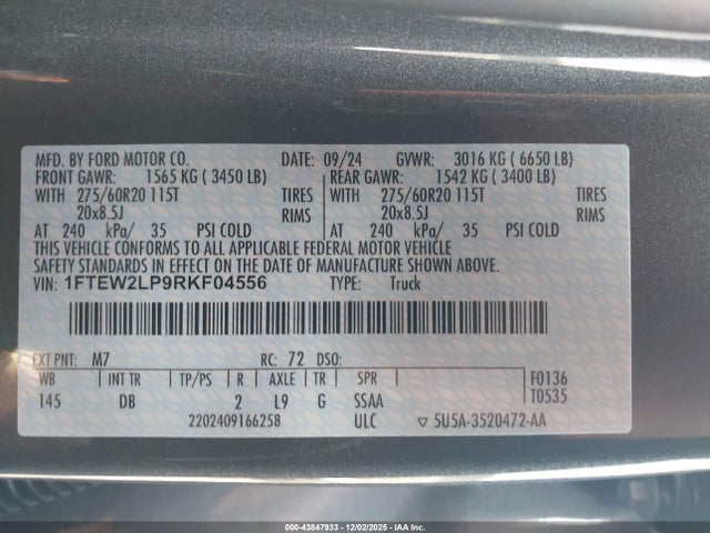Ford F-150 Stx 2024 1FTEW2LP9RKF04556 Image 9