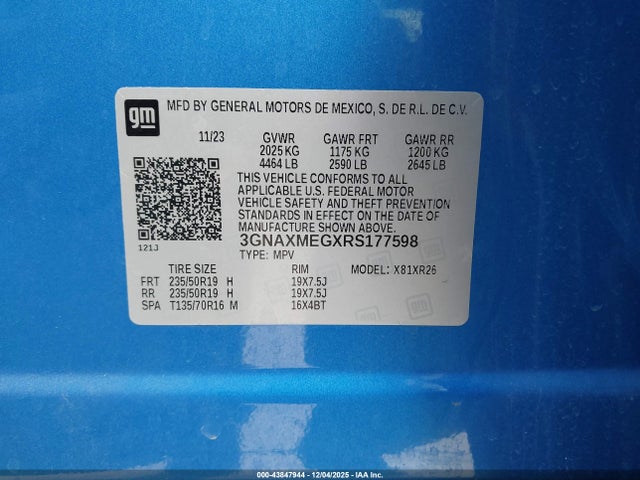 3GNAXMEGXRS177598 Chevrolet Equinox Fwd Rs