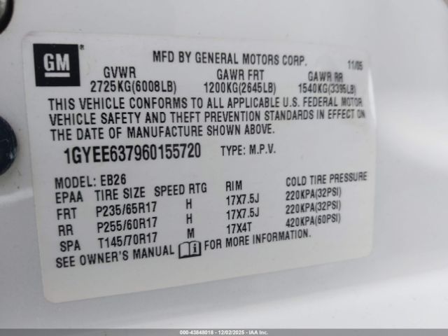 2006 CADILLAC SRX 1GYEE637960155720 Photo 8