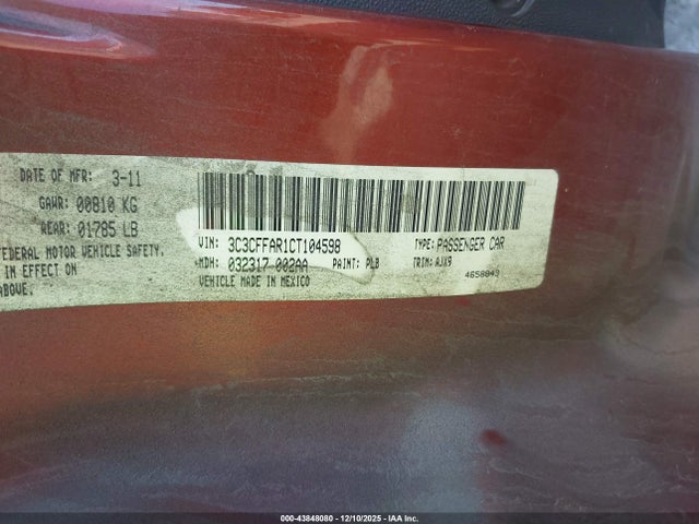 2012 FIAT 500 3C3CFFAR1CT104598 Photo 8