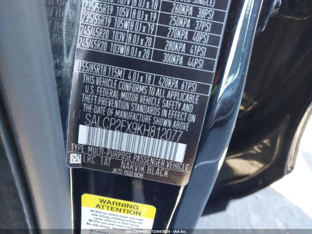 2019 LAND ROVER DISCOVERY SPORT SALCP2FX9KH812077 Photo 8