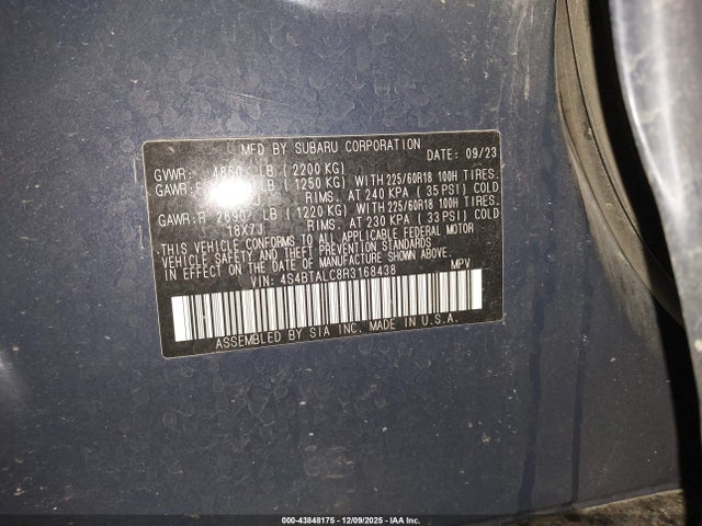4S4BTALC8R3168438 Subaru Outback Onyx Edition