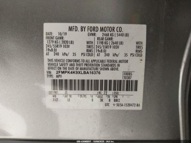 2020 FORD EDGE 2FMPK4K9XLBA16376 Photo 8