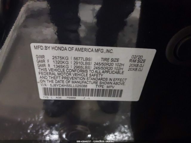 2020 ACURA MDX 5J8YD4H55LL025088 Photo 8