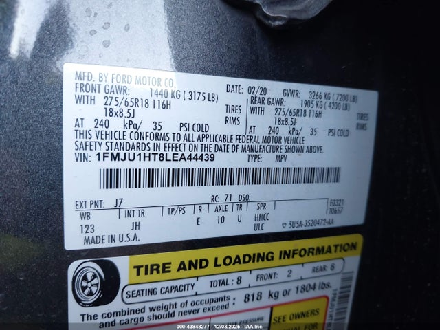 1FMJU1HT8LEA44439 Ford Expedition Xlt