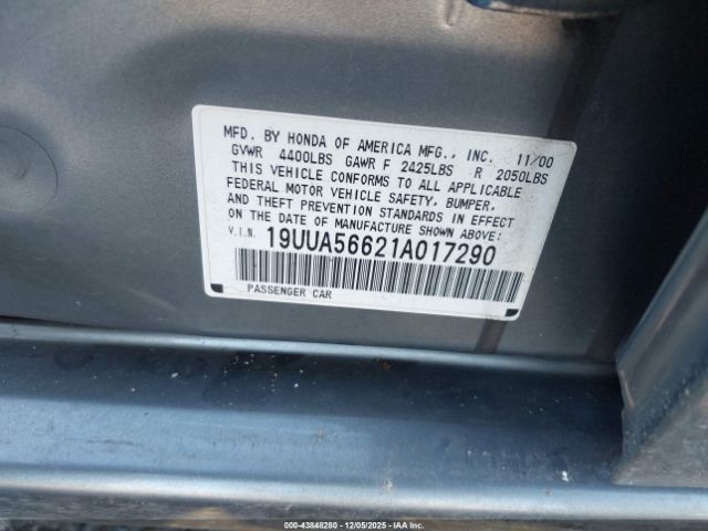 2001 ACURA TL 19UUA56621A017290 Photo 8