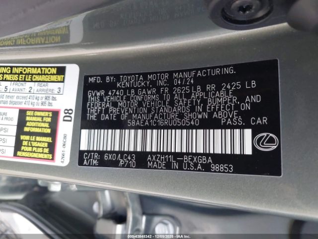 2024 LEXUS ES 300H 58AEA1C16RU050540 Photo 8