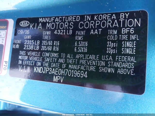 KIA SOUL EV 2017 KNDJP3AE0H7019694 Image 8