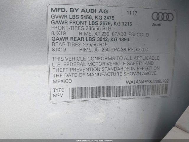 2018 AUDI Q5 WA1ANAFY8J2085792 Photo 8