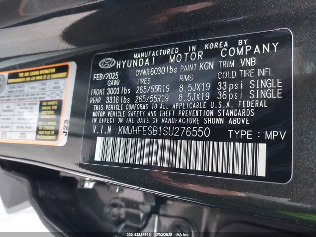 Genesis Gv80 2.5t Standard Awd 2025 KMUHFESB1SU276550 Image 9