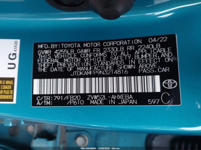 2022 TOYOTA PRIUS PRIME JTDKAMFP9N3214816 Photo 8