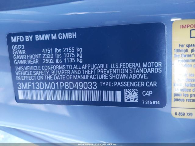 2023 BMW M2 3MF13DM01P8D49033 Photo 8