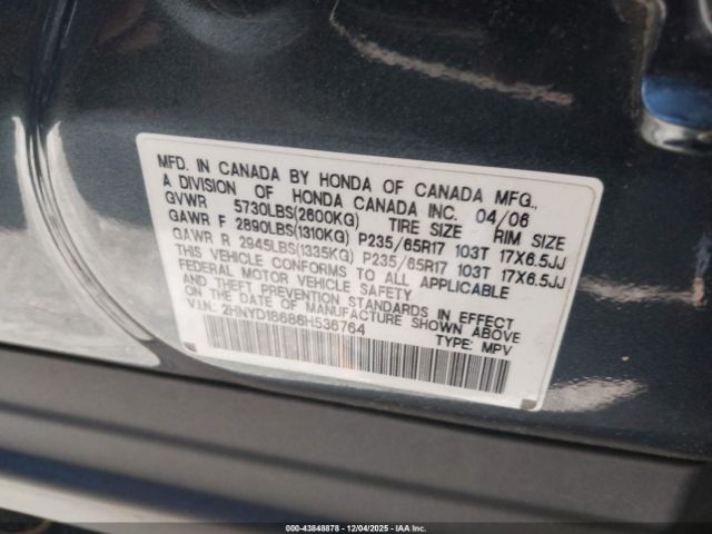 2006 ACURA MDX 2HNYD18686H536764 Photo 8
