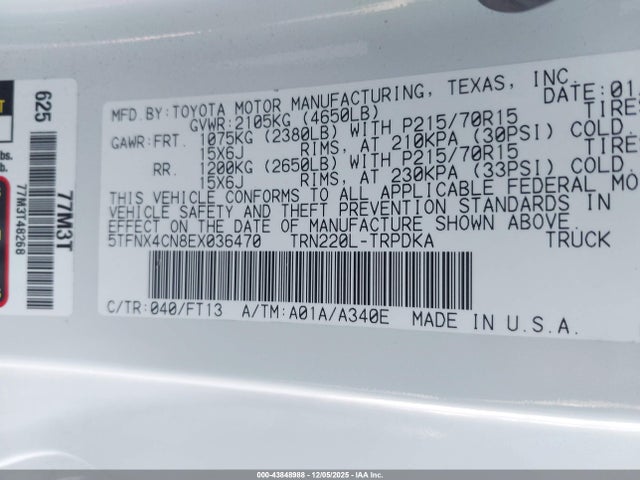 5TFNX4CN8EX036470 Toyota Tacoma